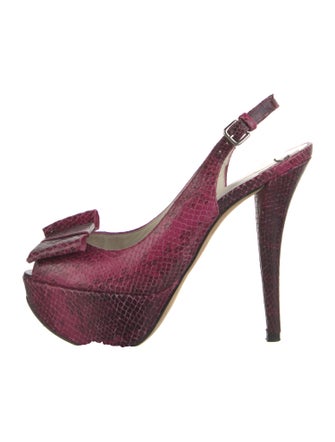 Stuart Weitzman Leather Animal Print Slingback Pumps