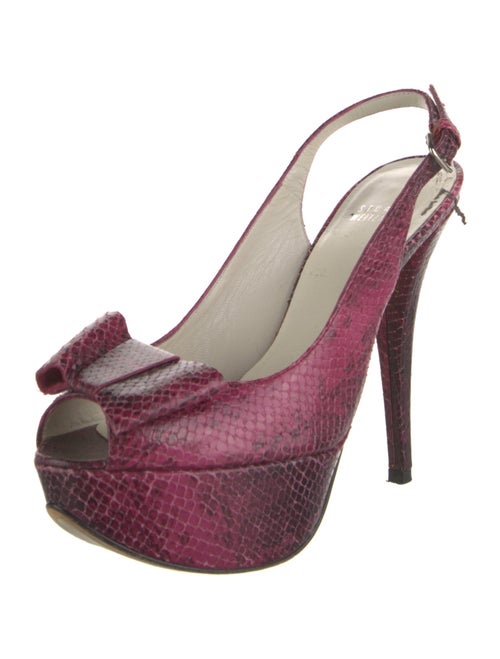 Stuart Weitzman Leather Animal Print Slingback Pumps