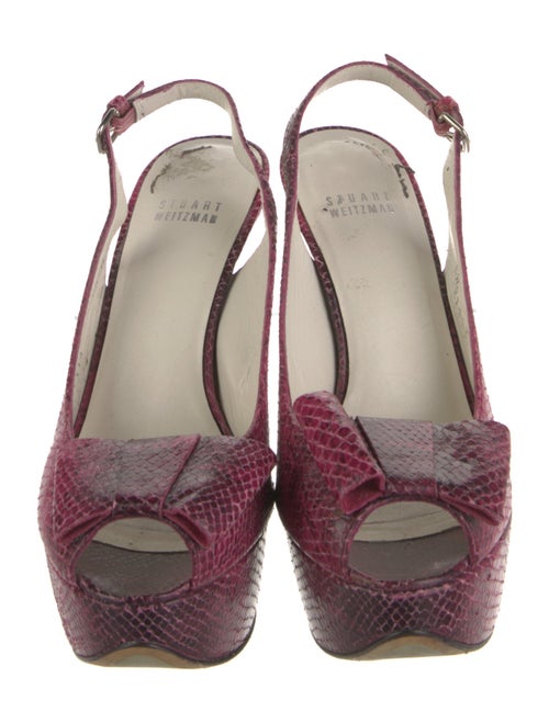 Stuart Weitzman Leather Animal Print Slingback Pumps