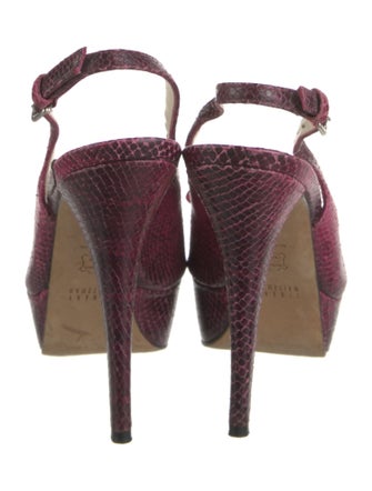 Stuart Weitzman Leather Animal Print Slingback Pumps