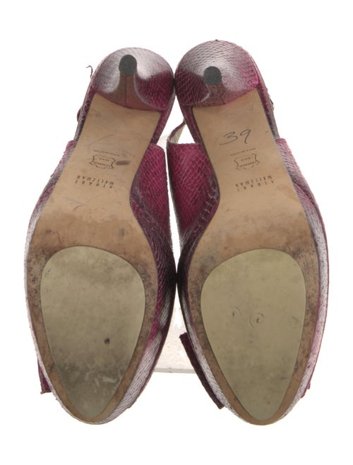 Stuart Weitzman Leather Animal Print Slingback Pumps