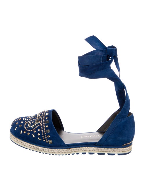 Stuart Weitzman Suede Printed D'Orsay Flats