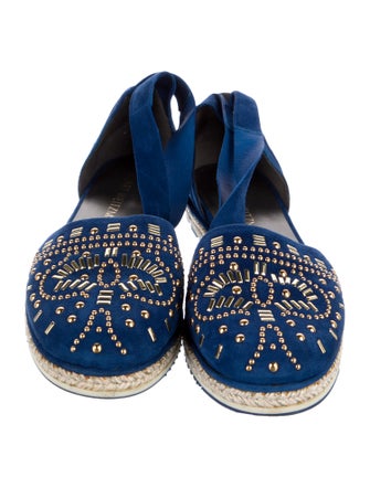 Stuart Weitzman Suede Printed D'Orsay Flats