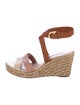 Stuart Weitzman Leather Colorblock Pattern Espadrilles