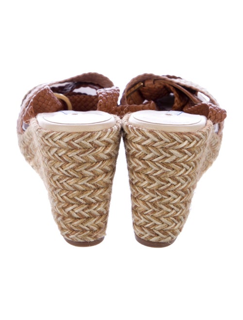 Stuart Weitzman Leather Colorblock Pattern Espadrilles