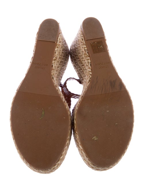 Stuart Weitzman Leather Colorblock Pattern Espadrilles