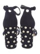 Stuart Weitzman Suede Beaded Accents Sandals