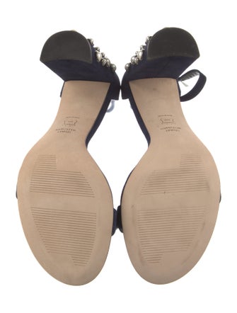 Stuart Weitzman Suede Beaded Accents Sandals