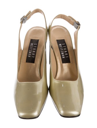 Stuart Weitzman Patent Leather Slingback Sandals