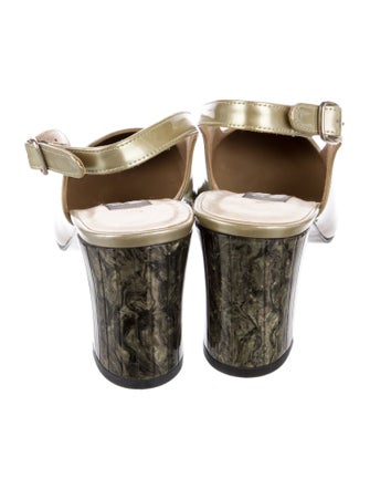 Stuart Weitzman Patent Leather Slingback Sandals