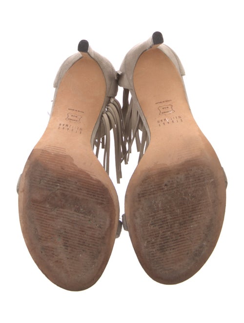 Stuart Weitzman Suede Fringe Trim Accent Sandals