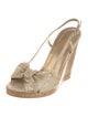 Stuart Weitzman Suede Bow Accents Slingback Sandals