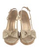 Stuart Weitzman Suede Bow Accents Slingback Sandals