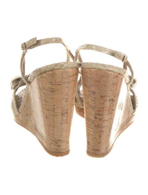 Stuart Weitzman Suede Bow Accents Slingback Sandals