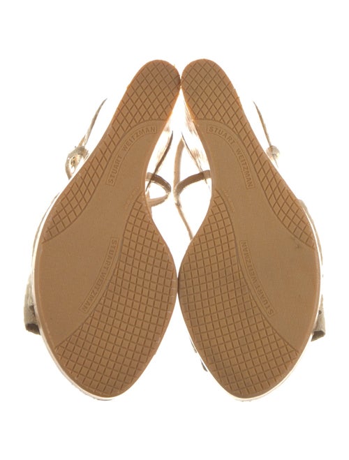 Stuart Weitzman Suede Bow Accents Slingback Sandals