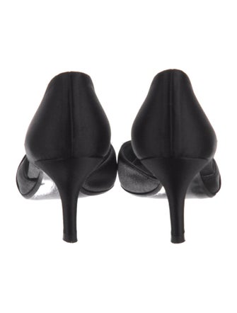 Stuart Weitzman Satin Crystal Embellishments D'Orsay Pumps