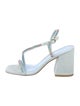 Stuart Weitzman Denim Crystal Embellishments Slingback Sandals