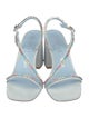 Stuart Weitzman Denim Crystal Embellishments Slingback Sandals