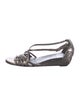 Stuart Weitzman Leather T-Strap Sandals