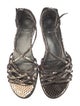 Stuart Weitzman Leather T-Strap Sandals
