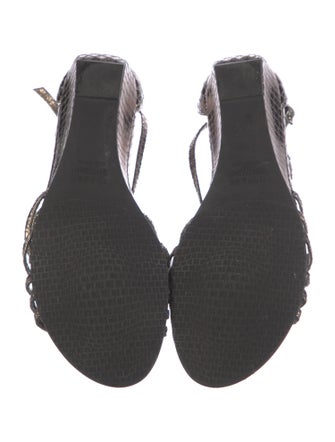 Stuart Weitzman Leather T-Strap Sandals