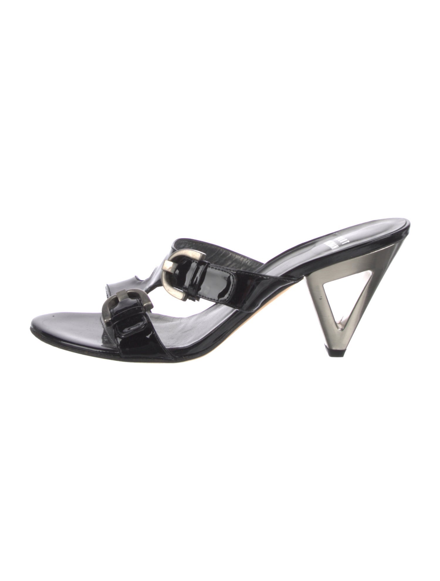 Stuart Weitzman Patent Leather Slides