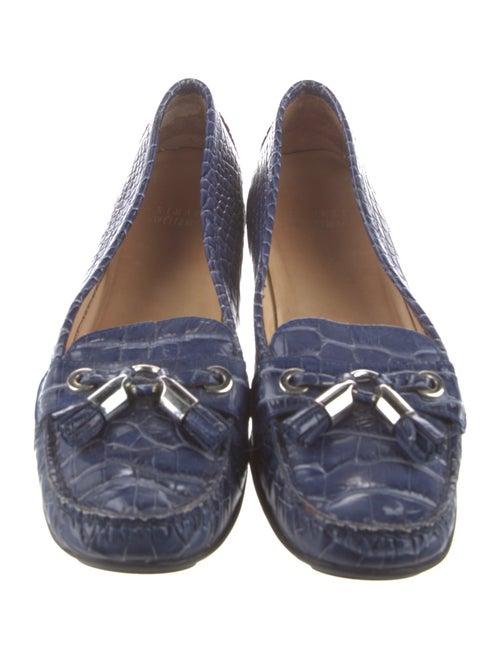 Stuart Weitzman Embossed Leather Animal Print Loafers