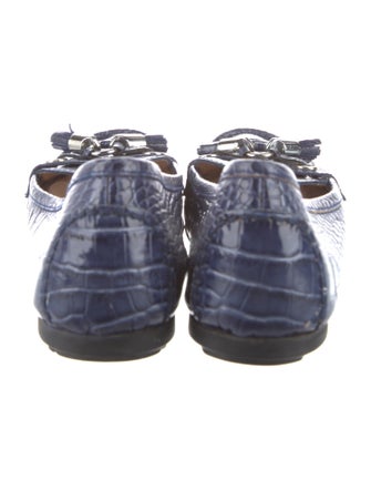 Stuart Weitzman Embossed Leather Animal Print Loafers