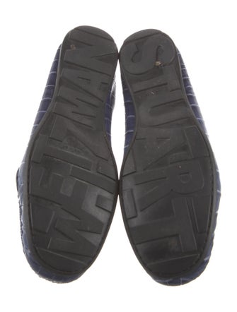 Stuart Weitzman Embossed Leather Animal Print Loafers