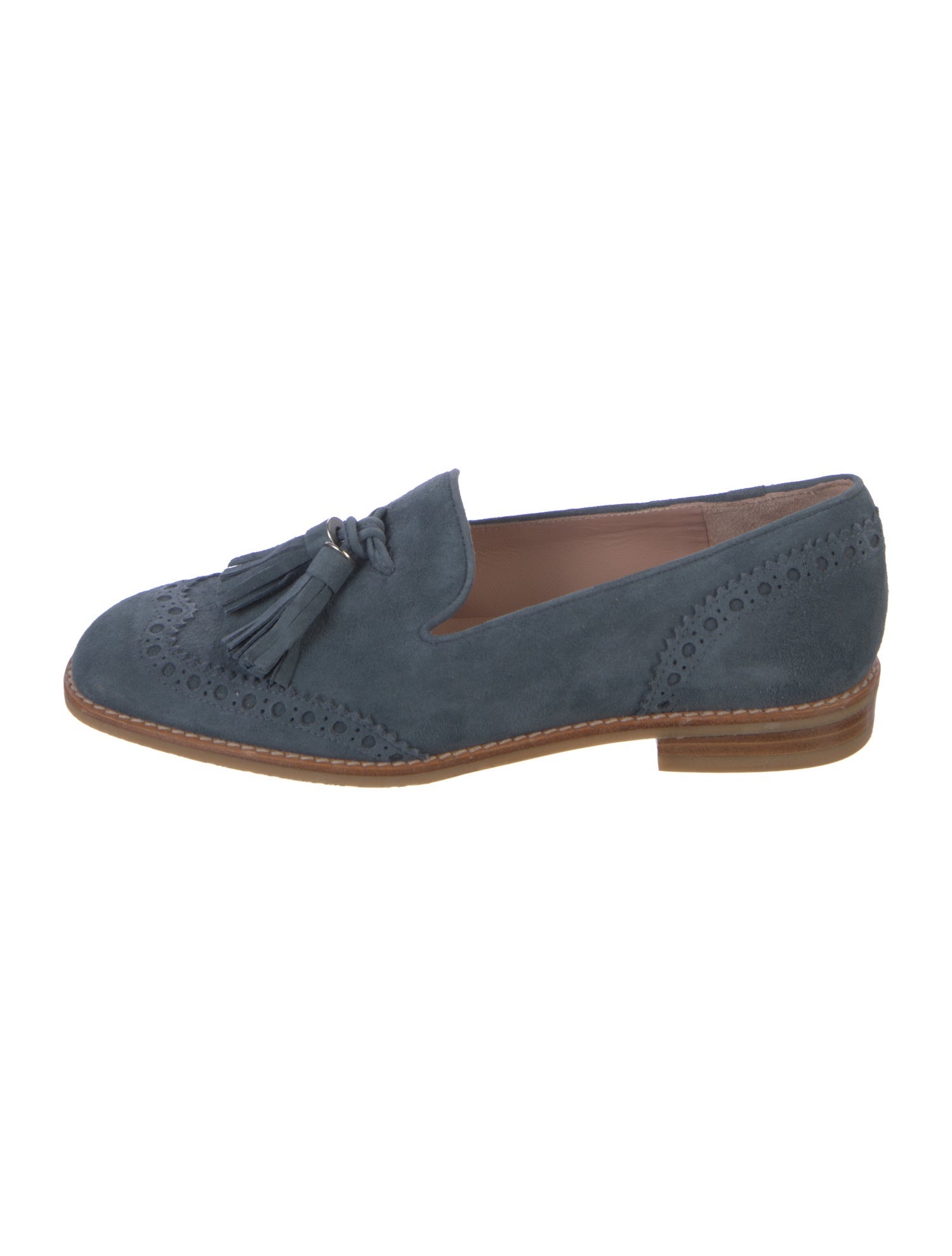 Stuart Weitzman Suede Tassel Accents Loafers