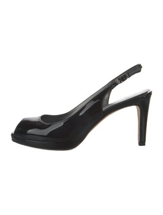 Stuart Weitzman Patent Leather Slingback Pumps