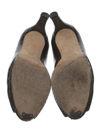 Stuart Weitzman Embossed Leather Pumps