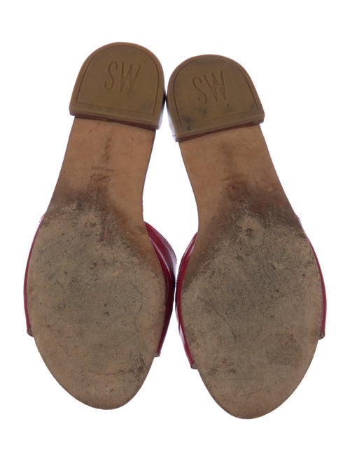 Stuart Weitzman Leather Chain-Link Accents Slides