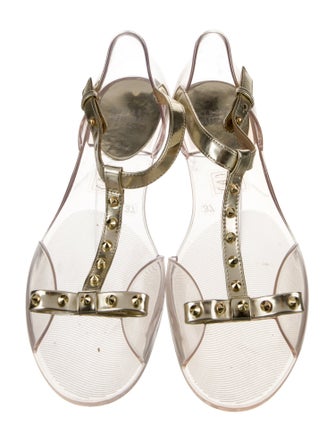 Stuart Weitzman PVC Studded Accents Flats