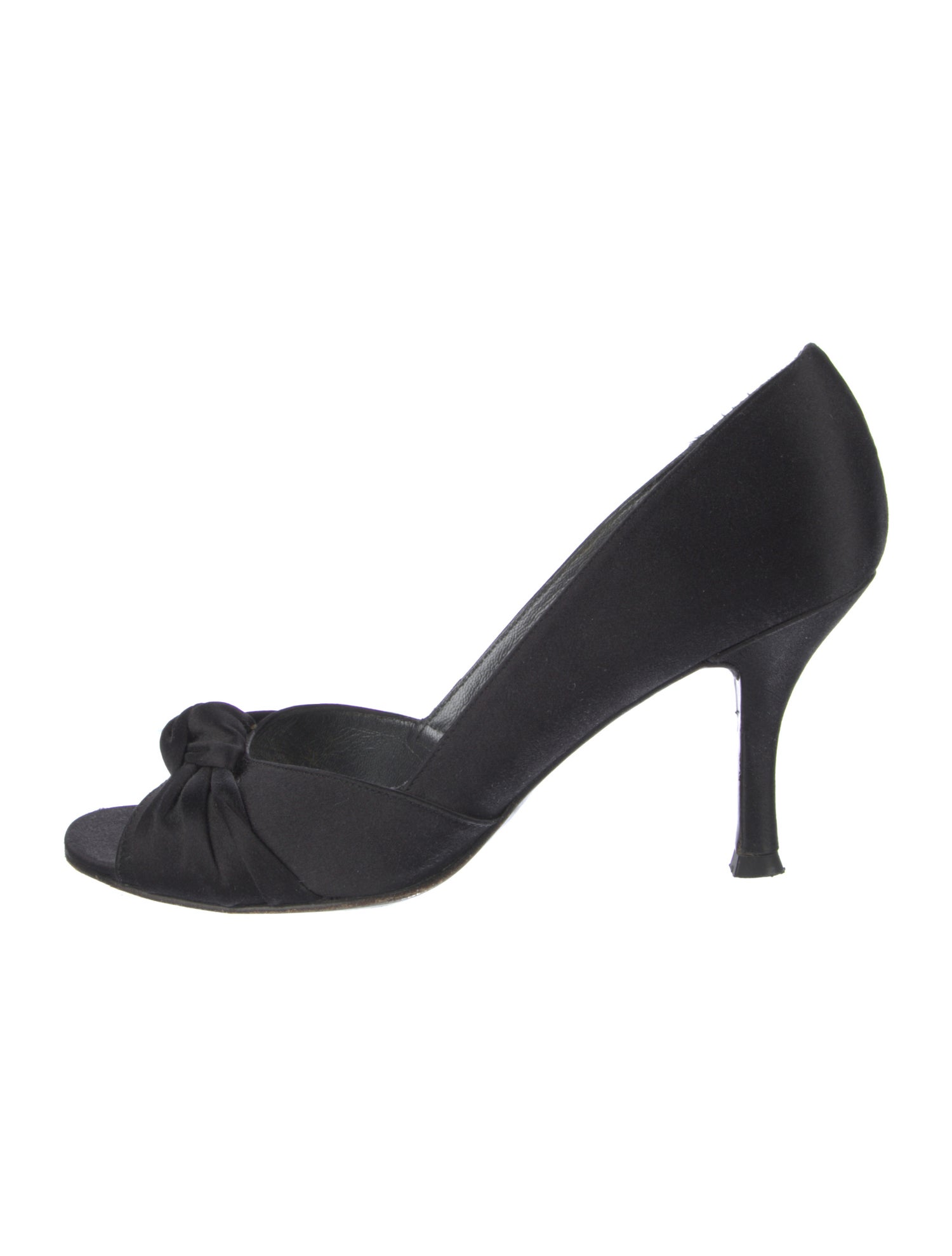 Stuart Weitzman Satin Crystal Embellishments D'Orsay Pumps