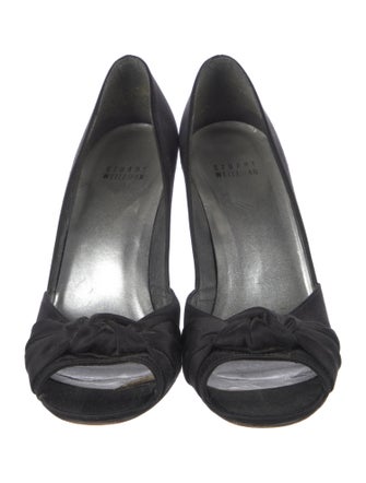 Stuart Weitzman Satin Crystal Embellishments D'Orsay Pumps
