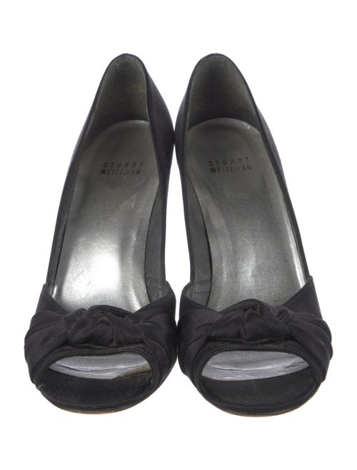 Stuart Weitzman Satin Crystal Embellishments D'Orsay Pumps