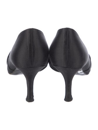 Stuart Weitzman Satin Crystal Embellishments D'Orsay Pumps