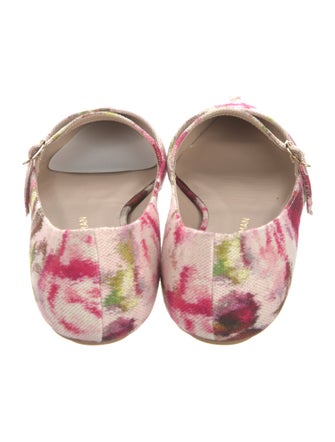 Stuart Weitzman Canvas Floral Print Mary Jane Flats