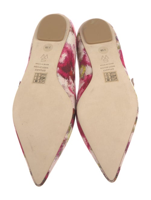 Stuart Weitzman Canvas Floral Print Mary Jane Flats