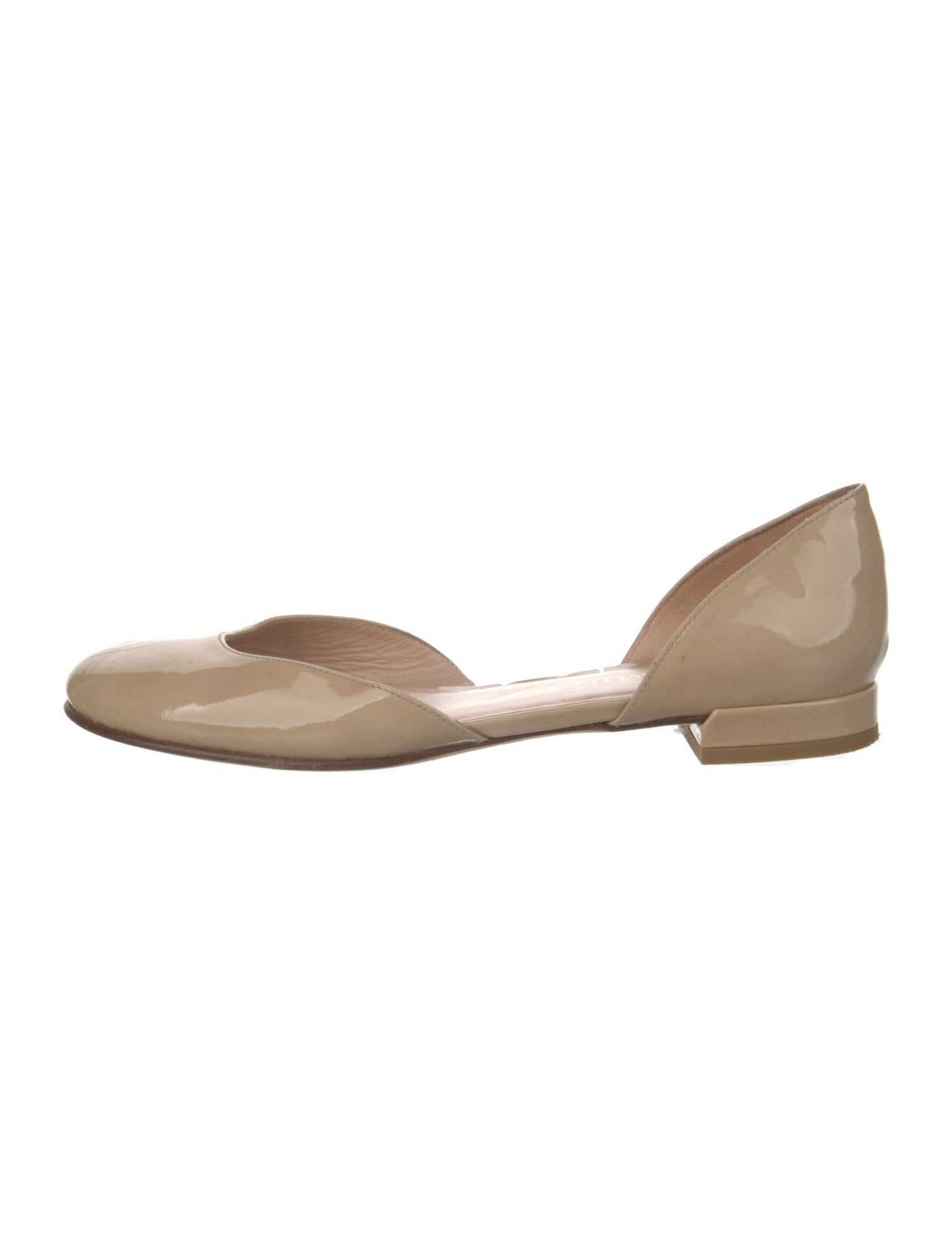 Stuart Weitzman Patent Leather Bow Accents D'Orsay Flats