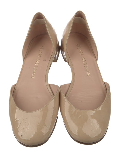 Stuart Weitzman Patent Leather Bow Accents D'Orsay Flats