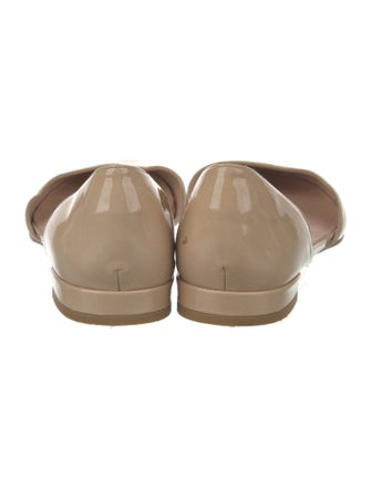 Stuart Weitzman Patent Leather Bow Accents D'Orsay Flats