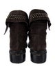 Stuart Weitzman Suede Studded Accents Combat Boots