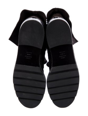 Stuart Weitzman Suede Studded Accents Combat Boots