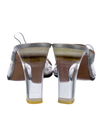 Stuart Weitzman PVC Crystal Embellishments Slides