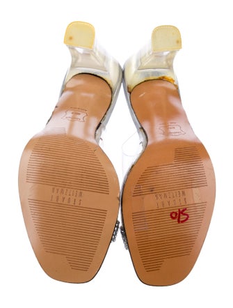 Stuart Weitzman PVC Crystal Embellishments Slides
