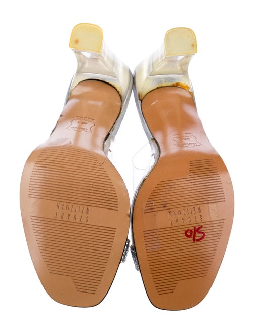 Stuart Weitzman PVC Crystal Embellishments Slides