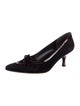 Stuart Weitzman Suede Leather Trim Embellishment Pumps