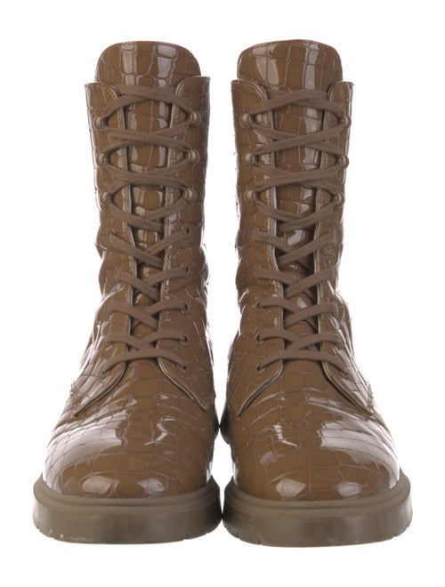 Stuart Weitzman Patent Leather Combat Boots